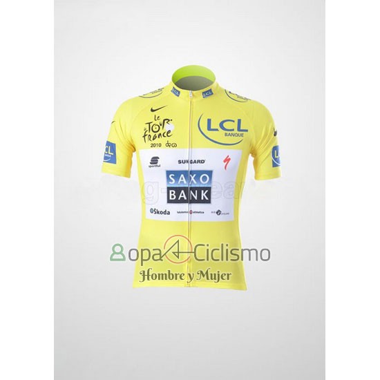 Saxobank Lider Ropa Ciclismo Culotte Corto 2010 Hombre Mangas Cortas AMarillo